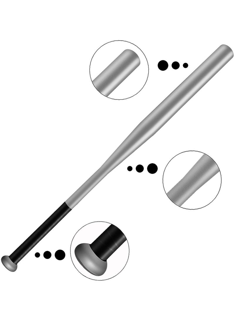 بات مضرب بيسبول من الألومنيوم بطول 34 بوصة للتدريب على البيسبول والسوفتبول والدفاع عن النفس، فضي - Image 3