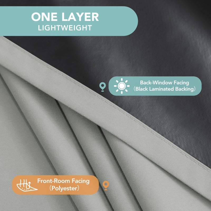 BONZER 100% Blackout Curtains 84 inches Long, 4 Panels Sun Light Blocking Window Drapes for Bedroom, Privacy Total Room Darkening Curtain with Black Backing for Living Room, Patio Door, Silver Grey - Image 3