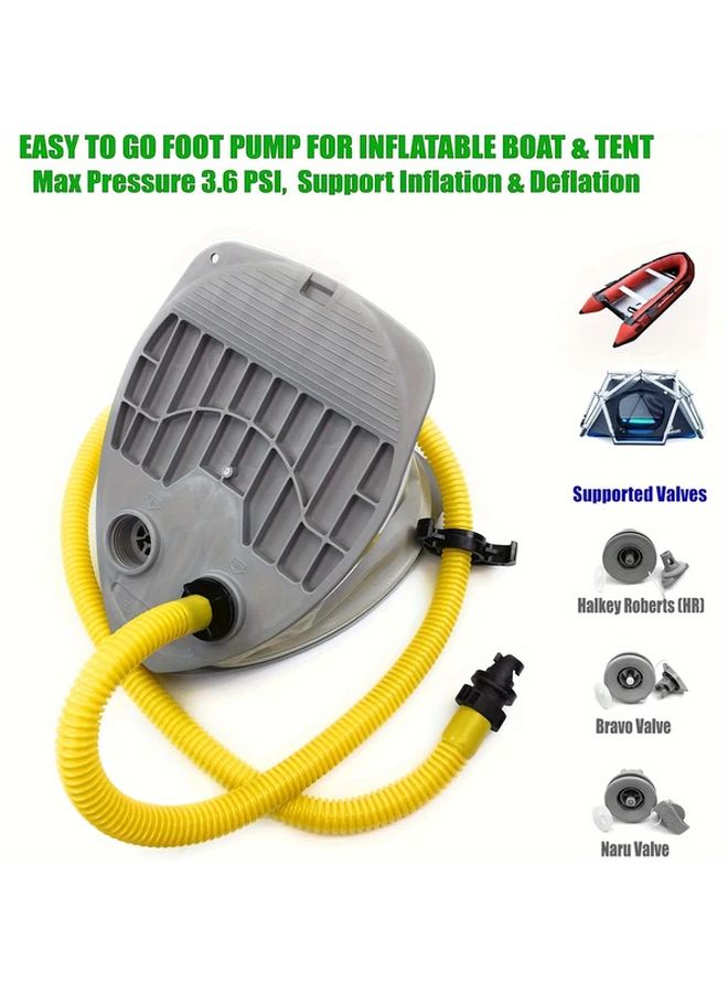 Q9 Foot Pump High Pressure 7L 9L For Inflatable Boats Durable PVC Grey - Image 3