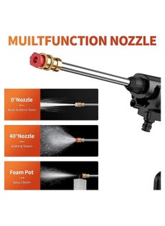 ELTRAZONE Cordless 48V Electric High Pressure Car Washer Manual Rechargeable Car Washing Machine with Adjustable 3-in-1 Nozzle and Hose Pipe for Washing Cars Watering Flowers Cleaning Floors  - Image 3