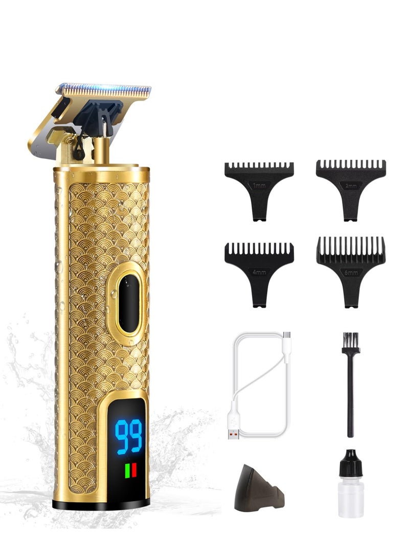 Excefore Beard Trimmer Men, Professional Hair Clippers Shavers for Men, IPX6 Waterproof Cordless Barber Grooming Sets, Zero Gapped T Blade Hair Trimmer with LCD Display Gifts for Men - Image 1