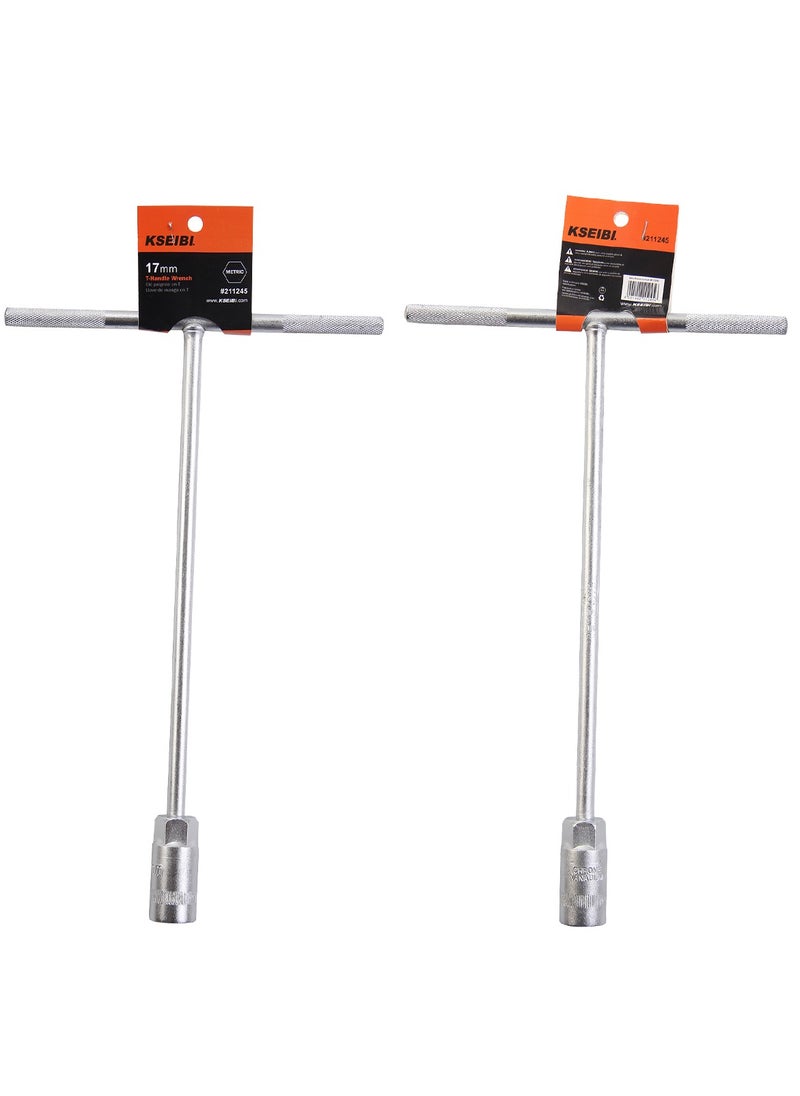 T-Handle Wrench, High Quality Tool Steel, 8mm, Zinc Plated, Key Wrench, Nut Driver, Wrench Tool Socket with Long Reach, for Vehicle, Car and Motorcycle, Ideal for Bits and Sockets.