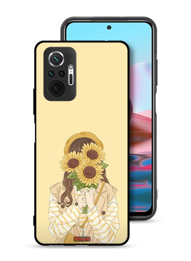 Tolwak Xiaomi Redmi Note 10 Pro 4G Protective Case Cover Hide Face With Sunflowers - Image 1