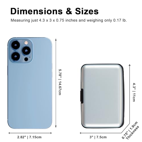 Kaabao Credit Card Holder, RFID Blocking Metal Card Wallet for Women Men Slim ID Card Holders Protector Aluminum Business Hard Case (Silver) - Image 5