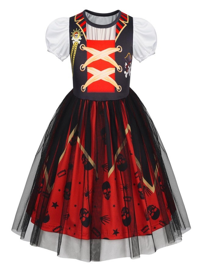 WonderBabe Princess Dress Up Clothes Pirate Costume Pirate Halloween Party Tulle Skirt Outfit for Toddler Girls size 9-10 - Image 1