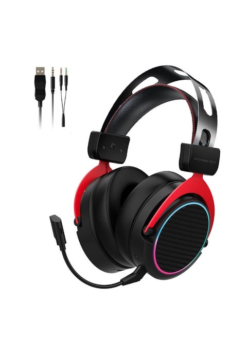 X1 Pro Gaming Headset for Xbox One, PS4, PC, Controller, Noise Cancelling Over Ear Headphones with Mic, LED Light Bass Surround Soft Memory Earmuffs for PS2 Mac