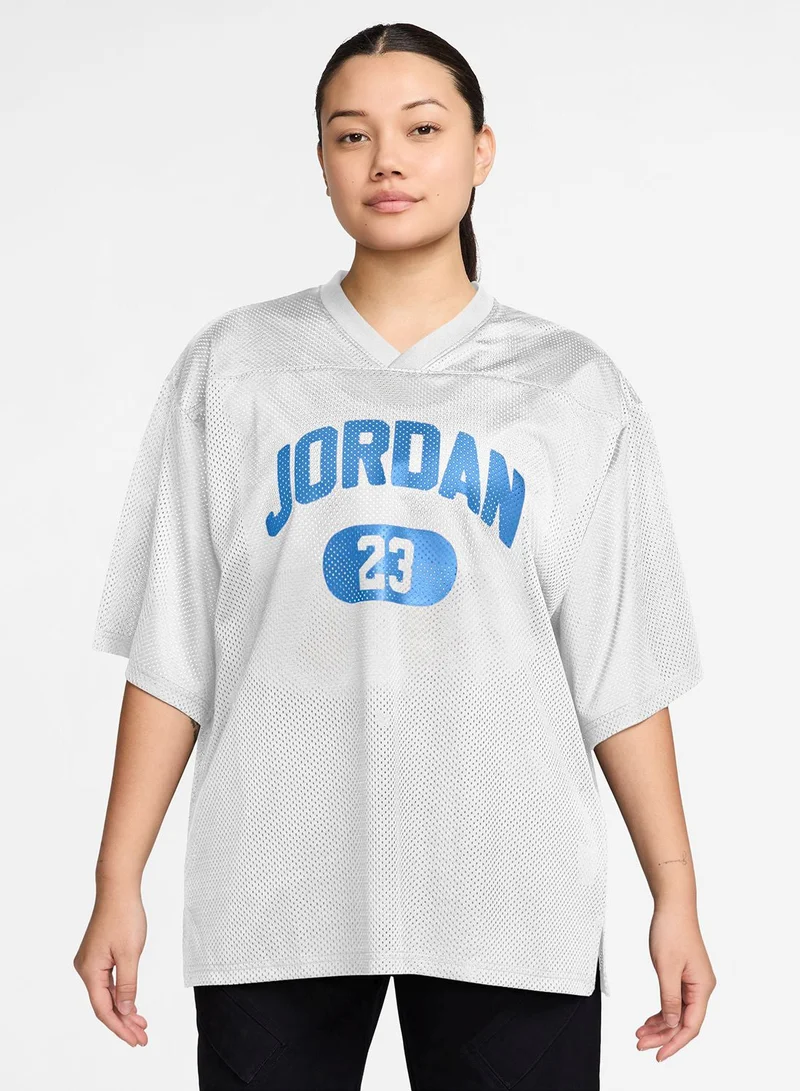 W J Brk Ss Mesh Jrsy Top