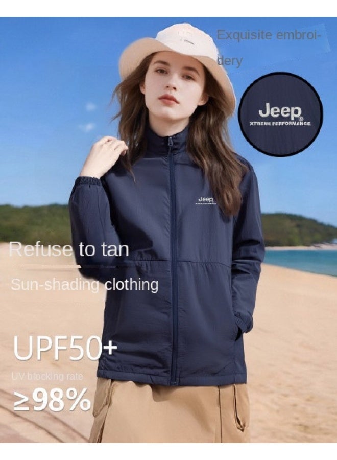 جيب 【UPF50+】 سترة صيفية للنساء للحماية من الشمس في الهواء الطلق خفيفة الوزن وفضفاضة مقاومة للأشعة فوق البنفسجية - Image 1