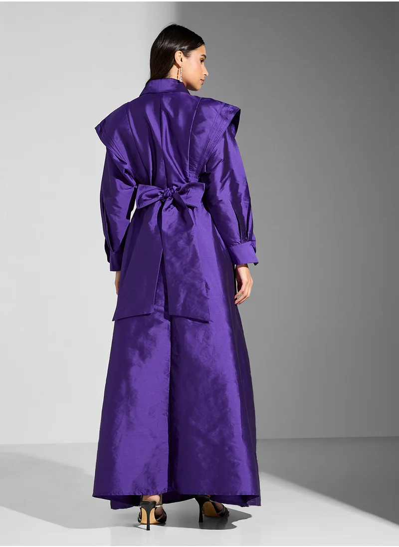 Namshi x Statement Shoulder Pleat Shirt Dress