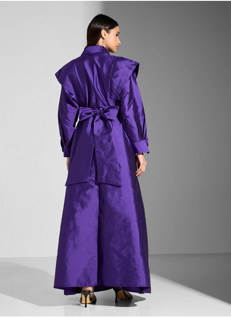 Namshi x Statement Shoulder Pleat Shirt Dress  - Image 2