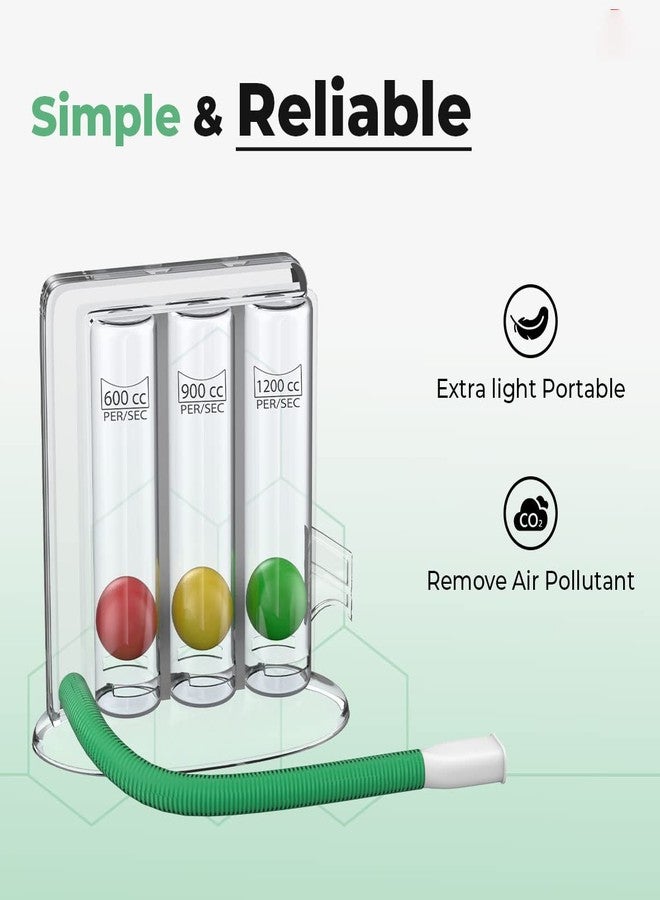 PAXMAX spirometer for Lungs Breathing Exercise | Respiratory Exerciser | 3 Balls Incentive Respirometer With Air Filter and Precise Inhalation Valve | Washable, Hygienic and Detachable - Image 3