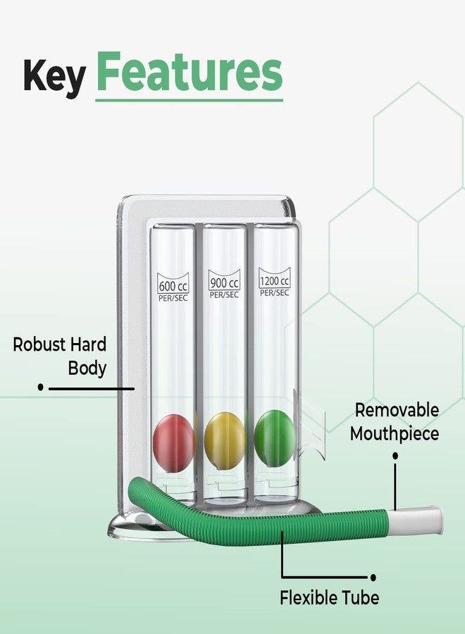 PAXMAX spirometer for Lungs Breathing Exercise | Respiratory Exerciser | 3 Balls Incentive Respirometer With Air Filter and Precise Inhalation Valve | Washable, Hygienic and Detachable - Image 4