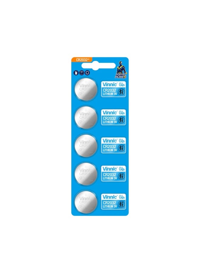 Vinnic 5-Pieces Vinnic CR2032 Lithium 3V Positive Power 0%Hg Batteries - Image 1