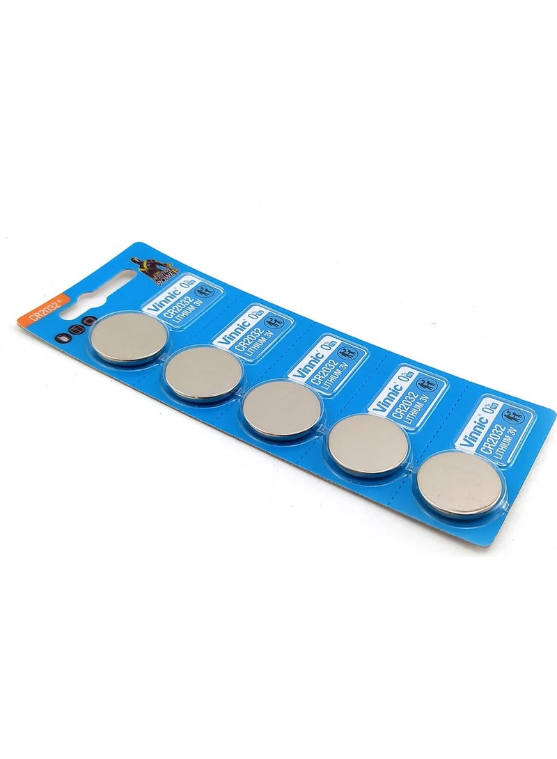 Vinnic 5-Pieces Vinnic CR2032 Lithium 3V Positive Power 0%Hg Batteries - Image 2