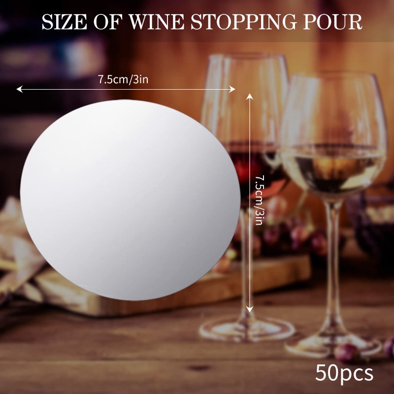 Skyley 120 Pieces Silver Wine Pourer Liquor Stopping Pour Disks Aluminum Foil Wine Whisky Pourer Thin Reusable Spout Disks for Beverage Beer Liquid Dispenser - Image 2