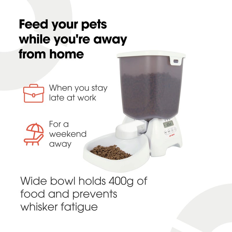 Cat Mate C3000 Automatic Dry Food 3-Meal Feeder, BPA Free for Cats & Small Dogs - Image 2