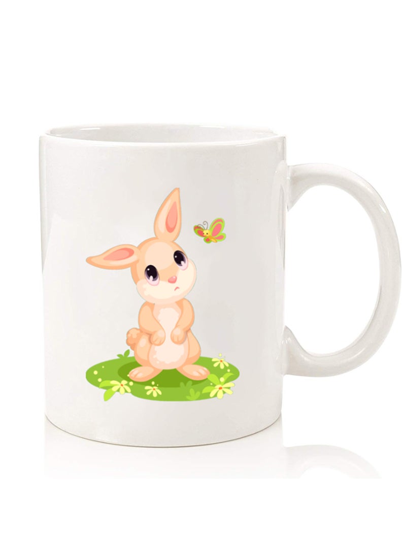 Theodor Premium Quality Two Sided Printed Coffee Mug Tea Cup For Home Office, Kids Men Women sad rabbit - Image 1