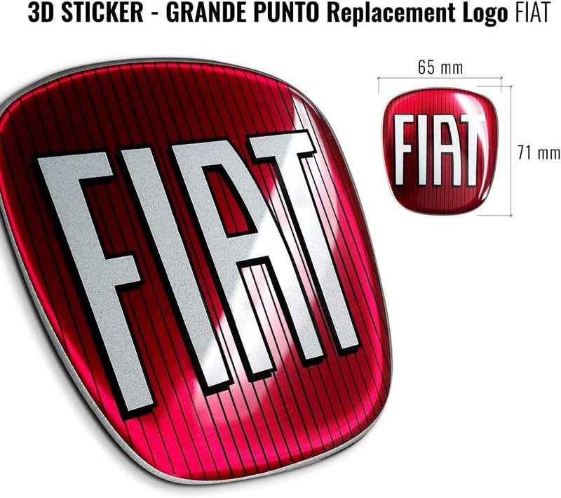 Fiat AMS 3D Sticker Replacement Logo for Fiat Big Point, Blue, Polyurethane, Car Emblem, 12192150031, Car Versatile application - Image 3
