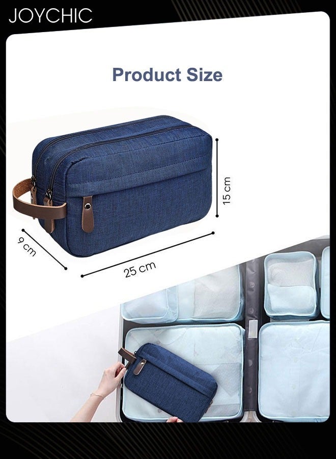 Joychic Large Capacity Oxford Toiletry Bag Outdoor Travel Waterproof Storage Bag Portable Organizer Wet and Dry Separation for Women and Men Navy Blue - Image 4