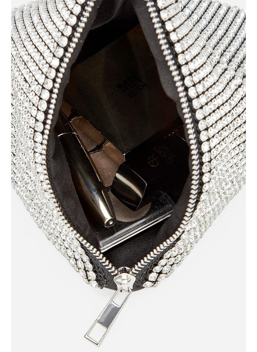 BABEYOND BABEYOND Rhinestone Clutch Evening Bags for Women Sparkly Glitter Triangle Purse for Party Prom Wedding  - Image 4