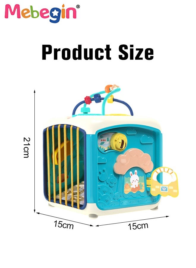 MEBEGIN Montessori Activity Cube with Sounds and Light, 7 in 1 Multifunctional Learning Toy, Sensory Shape Sorter, Creative Early Enlightenment Tool, Early Developmental Toys, Ideal Gift for Toddlers  - Image 2