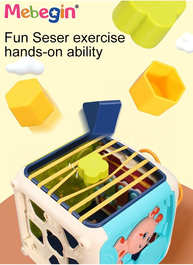 MEBEGIN Montessori Activity Cube with Sounds and Light, 7 in 1 Multifunctional Learning Toy, Sensory Shape Sorter, Creative Early Enlightenment Tool, Early Developmental Toys, Ideal Gift for Toddlers  - Image 5