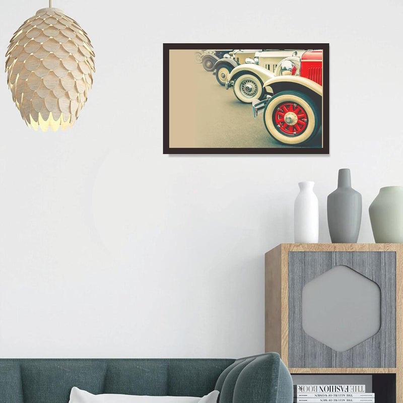 Mad Masters Vintage Car Framed Photo Vehicle Wall Hanging Home Decor Painting for Living Room Bedroom Decoration 18 x 12 InchPaper - Image 5