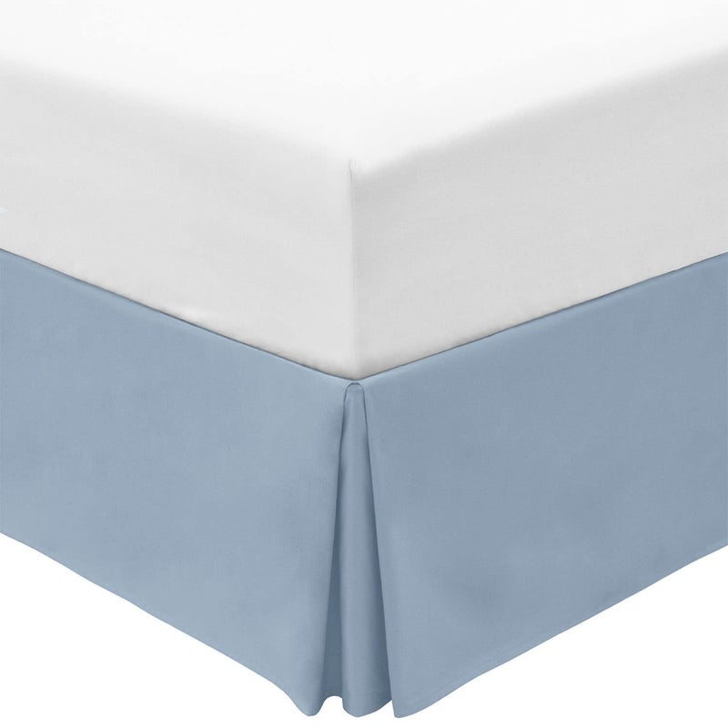 Mellanni Bed Skirt King Size  Bed Skirting  15Inch Tailored Drop Pleated Dust Ruffle  Hotel Luxury Bedding  Wrinkle Fade Stain Resistant  1 Bedskirt King Blue Hydrangea