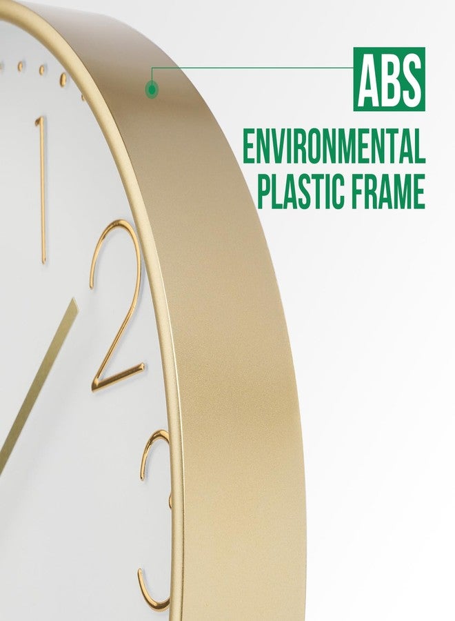 bakbrand Wall Clock 12 Inch Non-Ticking Silent Modern Simple Style Round Decor Clock Gold Stereoscopic Dial Quartz Wall Clocks for Home/Office/School/Living Room/Bedroom/Kitchen - Image 4