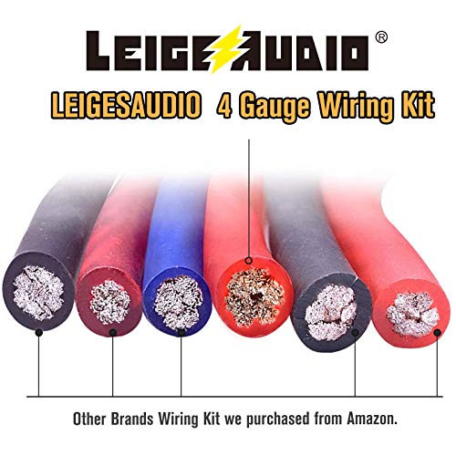 LEIGESAUDIO 4 Gauge Amp Wiring Kit Ture 4 AWG Amplifier Installation Wiring Kit - Car Subwoofer Wiring Kit Helps You Make Connections and Brings Power to Your Radio, Subwoofer and Speakers - Image 2