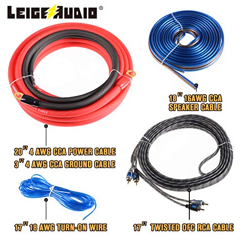 LEIGESAUDIO 4 Gauge Amp Wiring Kit Ture 4 AWG Amplifier Installation Wiring Kit - Car Subwoofer Wiring Kit Helps You Make Connections and Brings Power to Your Radio, Subwoofer and Speakers - Image 4