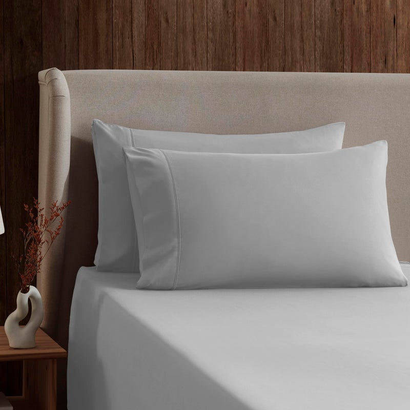Nestl Full Sheet Set - Luxury 1800 Ultra-Soft Microfiber Full Bed Sheets - Double Brushed - Deep Pockets - Easy Fit - 4 Piece Set - Bedding Sheets & Pillowcases (Full, Light Grey) - Image 3