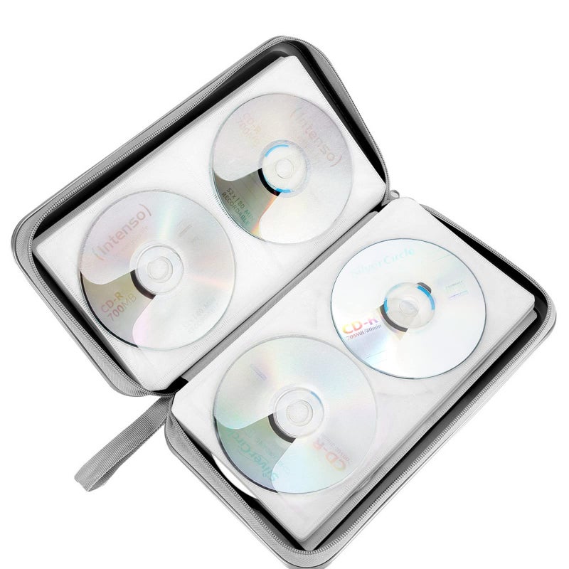 Siveit CD Case, DVD Case Holder 96 Capacity Hard Plastic CD DVD Disc Cases Storage Binder Wallet for Car Home Office Travel (Black) - Image 5