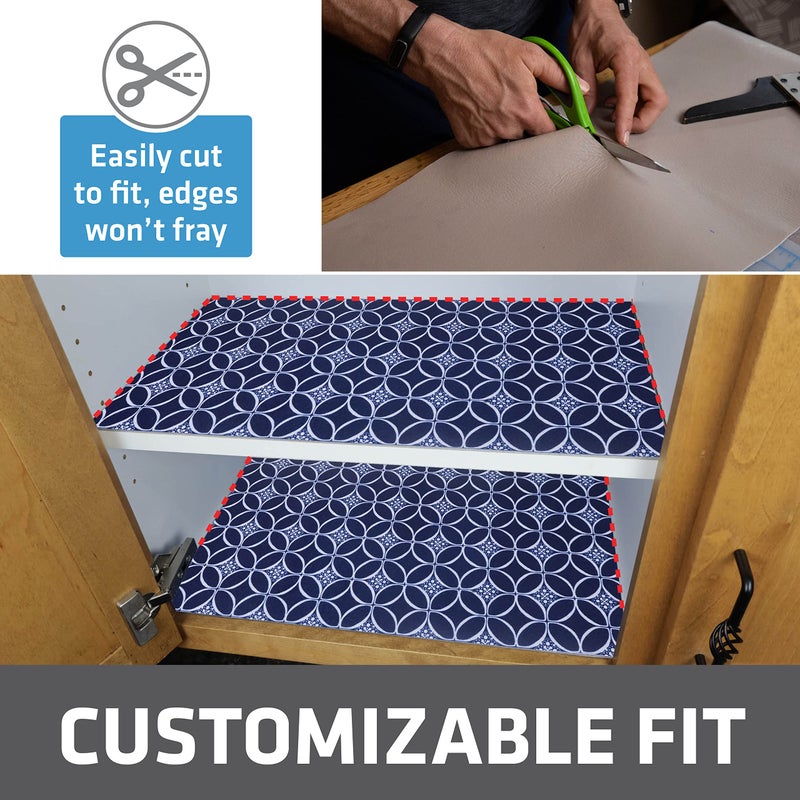 Drymate Premium Luxury Shelf & Drawer Liner Thick Cushioned Fabric Non-Adhesive Absorbent Waterproof Slip-Resistant Liners For Kitchen Cabinets Cupboards (Usa Made)(12 X59 )(2-Pack)(Indigo) - Image 4