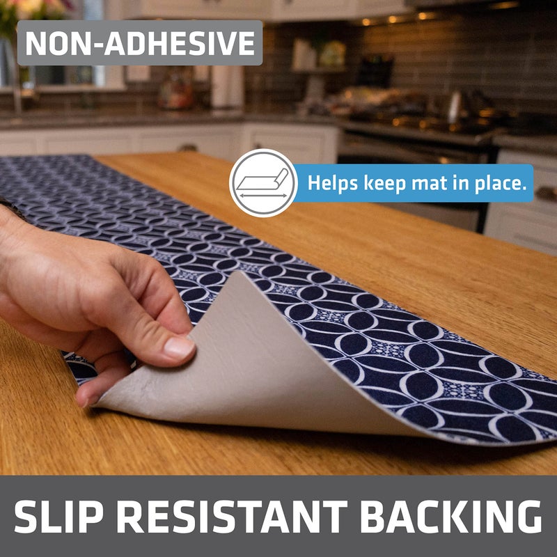 Drymate Premium Luxury Shelf & Drawer Liner Thick Cushioned Fabric Non-Adhesive Absorbent Waterproof Slip-Resistant Liners For Kitchen Cabinets Cupboards (Usa Made)(12 X59 )(2-Pack)(Indigo) - Image 2