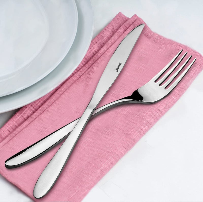 STEREN IMPEX | Mirror Finish Stainless Steel Cutlery Set with Portable Box, 24-Piece Set Includes Knife/Fork/Spoon/Teaspoon (Perfect for Gifting) - Image 3