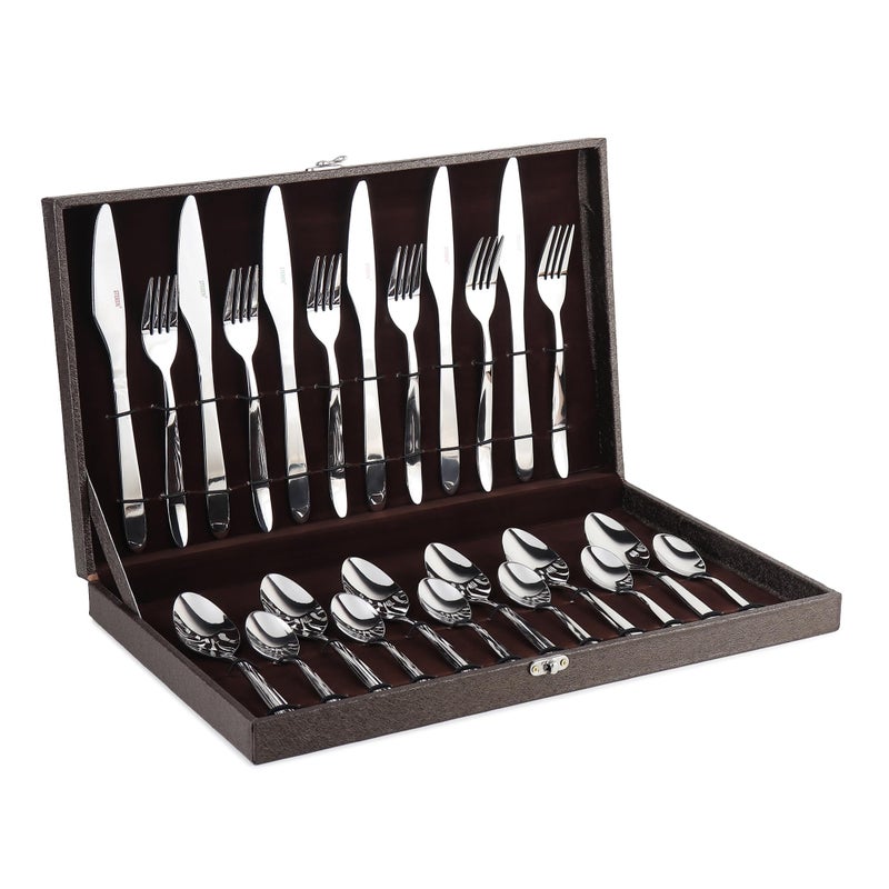 STEREN IMPEX | Mirror Finish Stainless Steel Cutlery Set with Portable Box, 24-Piece Set Includes Knife/Fork/Spoon/Teaspoon (Perfect for Gifting) - Image 5