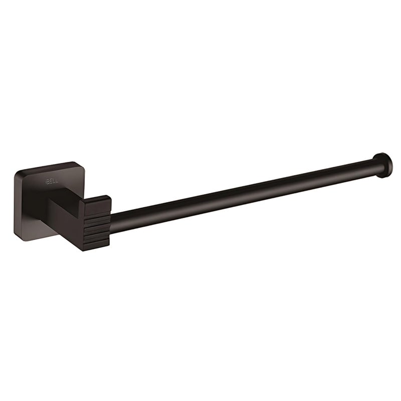 iBELL IBELL Black Aluminum Set of 6PcsBathroom Hardware Set Towel BarSoap HolderToothbrush Holder with TumblerToilet Paper HolderHookTowel Ring Matte Black  - Image 4