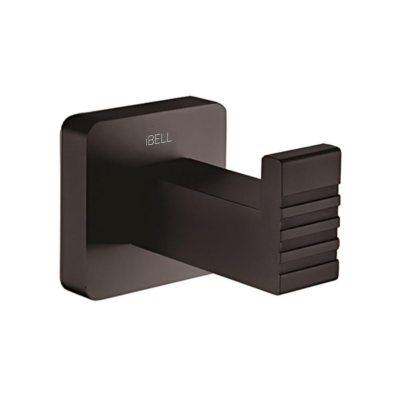 iBELL IBELL Black Aluminum Set of 6PcsBathroom Hardware Set Towel BarSoap HolderToothbrush Holder with TumblerToilet Paper HolderHookTowel Ring Matte Black  - Image 5