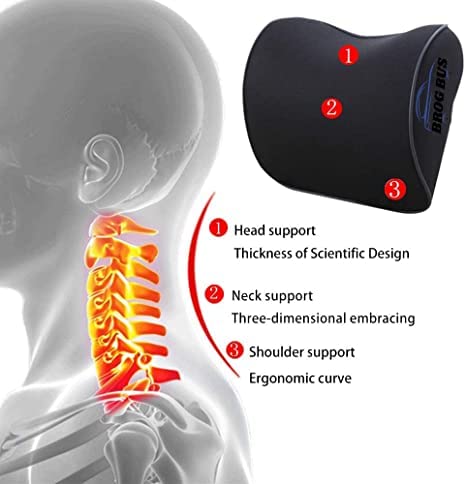 ECAPT Foam Neck Rest Pillow - Cushion for Car and Office Chair Neck Pillow Designed Ergonomically for Extra Neck Support - Image 5