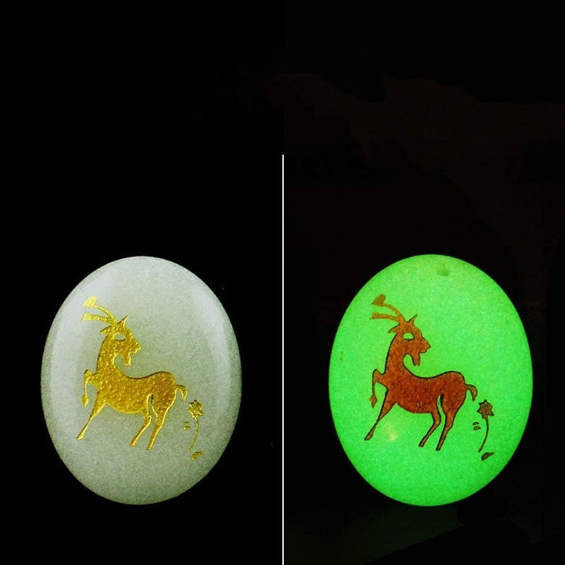 comfrt 12 Pcs Luminous Stone Necklace Chinese Zodiac Stone Pendant Animals Signs Charms Ornament for Bracelet Jewelry Making Accessories DIY - Image 3