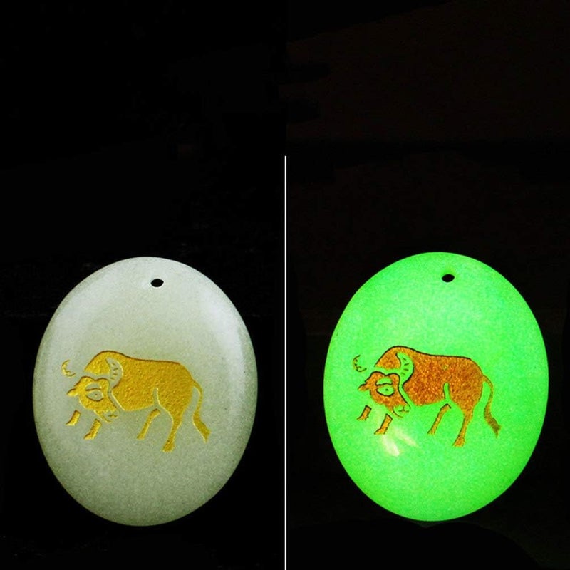 comfrt 12 Pcs Luminous Stone Necklace Chinese Zodiac Stone Pendant Animals Signs Charms Ornament for Bracelet Jewelry Making Accessories DIY - Image 2