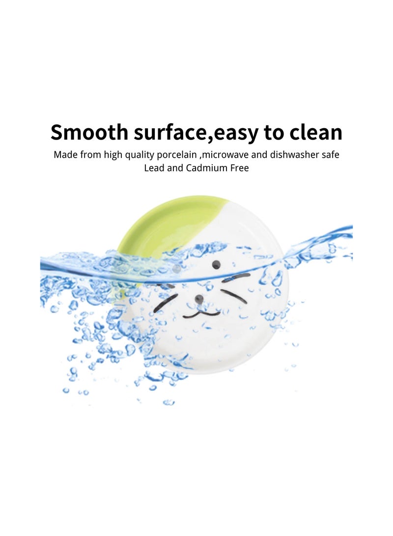 SYOSI أطباق طعام القطط وعاء طعام مرتفع مع حامل معدني غير قابل للانزلاق وعاء ماء مرتفع للحيوانات الأليفة وعاء ماء مائل من السيراميك للكلاب الصغيرة آمن للغسل في غسالة الأطباق - Image 3