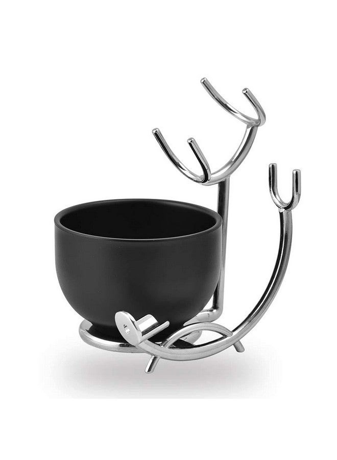 Aethland Shaving Brush Set with Black Solid Wood Handle, Shaving Kit for Men Includes Shaving Brush, Dia 3.1 inches Stainless Steel Shaving Bowl & Shaving Stand Wet Shaving Gifts for Men - Image 2