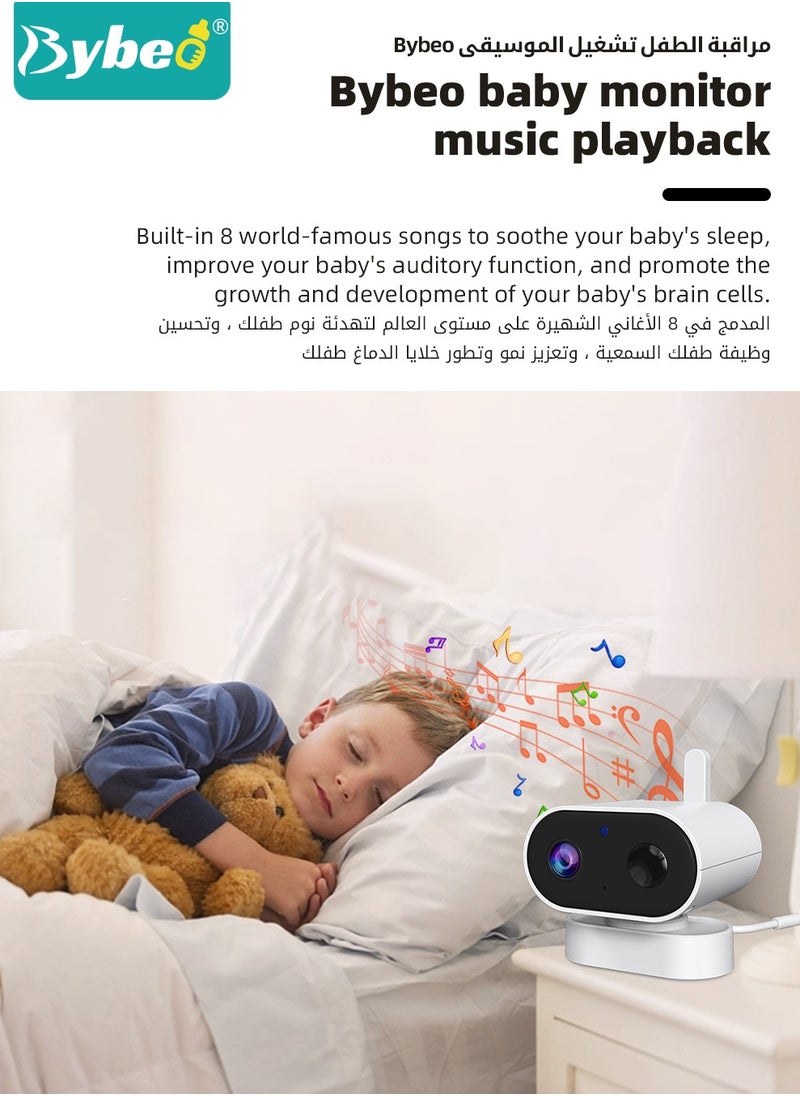 Upgrade Baby Monitor, 2.8 Inch LCD Display Baby Camera Monitor with Camera and 2-Way Audio, Ultra-Clear Night Vision, Temperature Sensor and 8 Lullabies, Ideal for Baby/Elderly/Pet