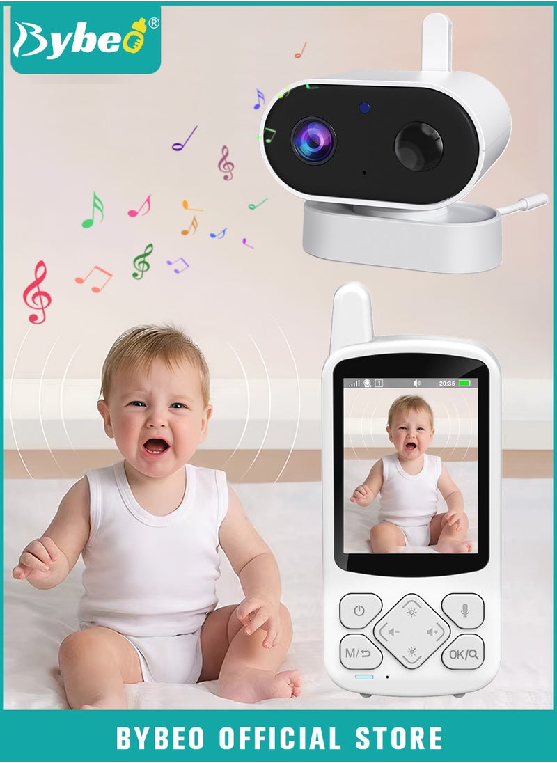 Upgrade Baby Monitor, 2.8 Inch LCD Display Baby Camera Monitor with Camera and 2-Way Audio, Ultra-Clear Night Vision, Temperature Sensor and 8 Lullabies, Ideal for Baby/Elderly/Pet