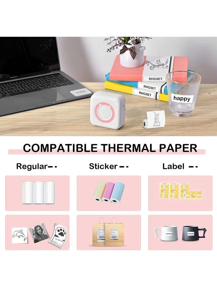 Mini Pocket Sticker Printer, Bluetooth Wireless Portable Mobile Printer Machine Thermal Printer for Notes, Memo, Photo, Pocket Label Receipt Printer Compatible with iOS & Android - Image 4