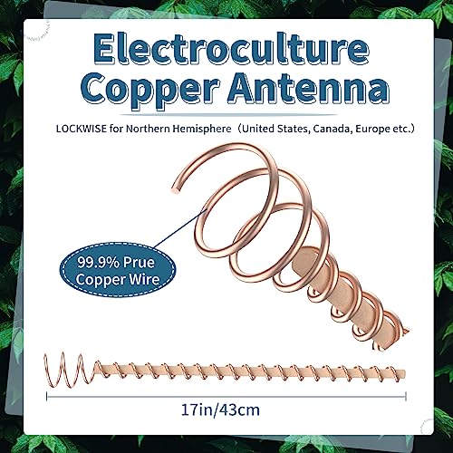 GUSUCIN Electroculture Plant Stakes, 6 Pack 17" Long Electroculture Gardening Copper Coil Antennas for Growing Garden, Plants and Vegetables, High-Yield, Eco-Friendly, Growing Healthy and Fast - Image 2