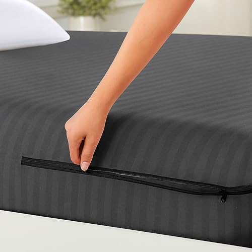 House Fox 4x6.25 Cotton Mattress Cover Dewan Bed (75x48x5 inch) with Zipper| Non-Shrink Heavy Fabric | Strong Zip with Metal Lock | Interlocked Stitching | 360 Degree Fully Covered - Image 1