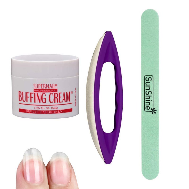 Joligel Manicure Polishing Kit, Buffing Cream + Leather Buffer + Polisher, Nail Care Tools Set for Professional Manicure Pedicure Salon - Image 1